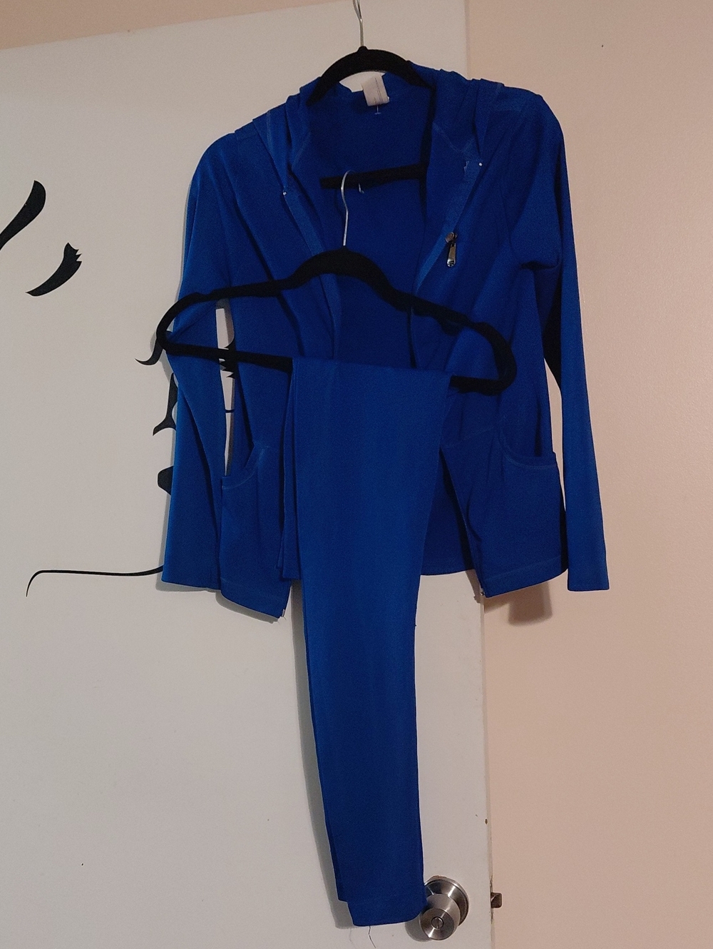 Women’s Electric Blue Zip Hoodie & High-Rise Leggings Set